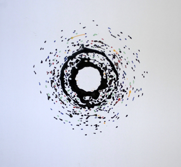 Art artist generative contemporary painting art dots mandala.